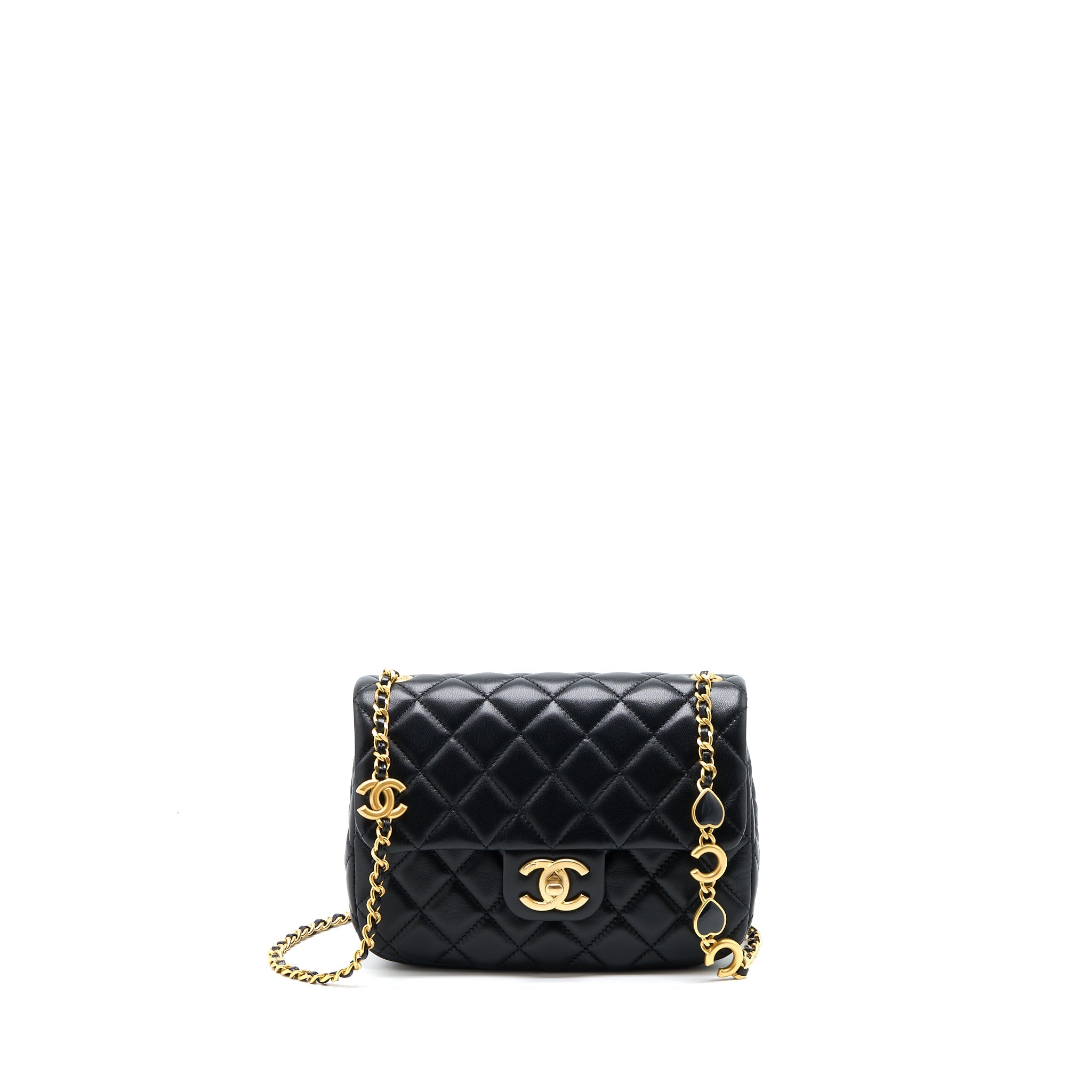 chanel-22k-coco-chain-quilted-flap-bag-lambskin-black-brushed-ghw-microchip
