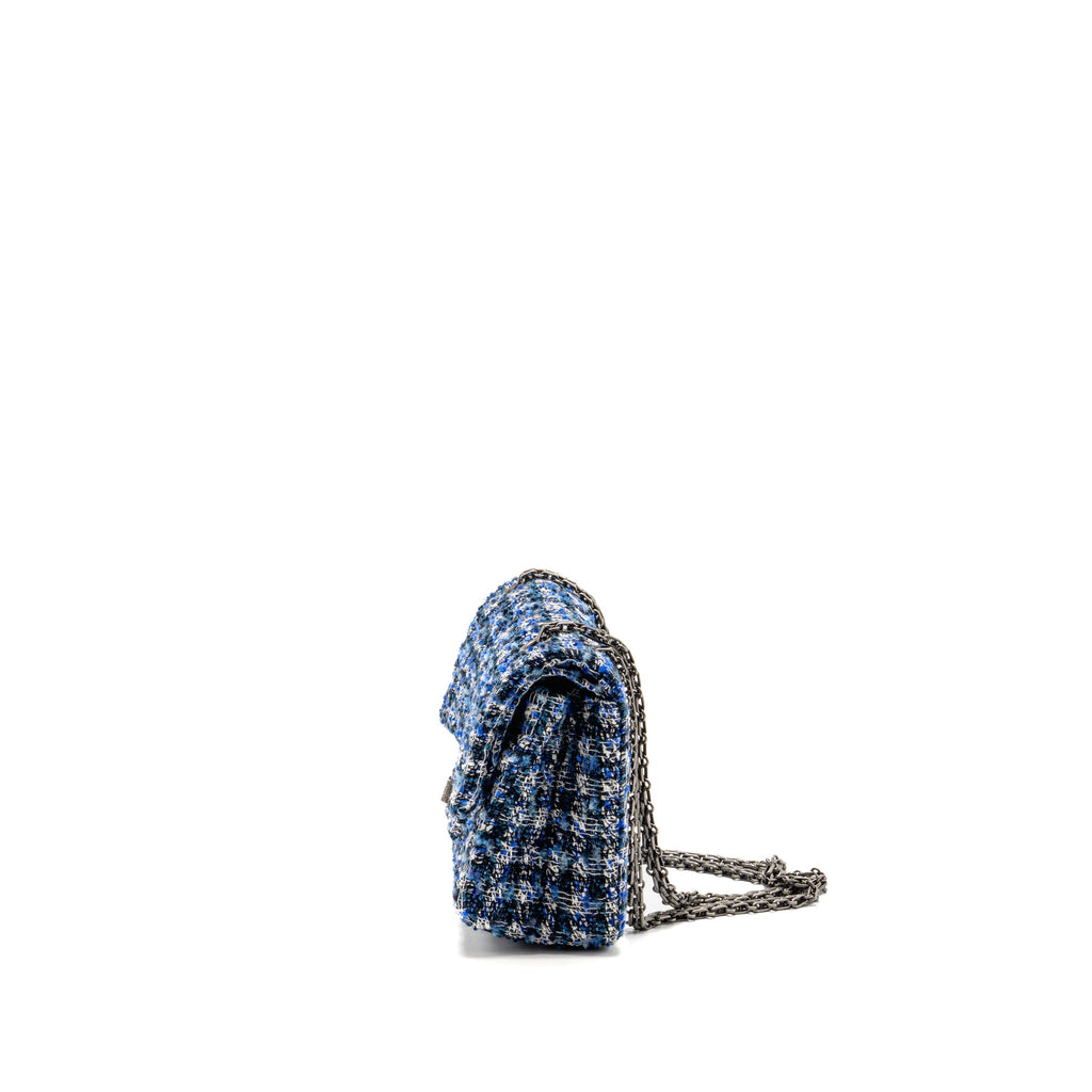 chanel-small-2-55-reissue-flap-bag-tweed-blue-white-shw
