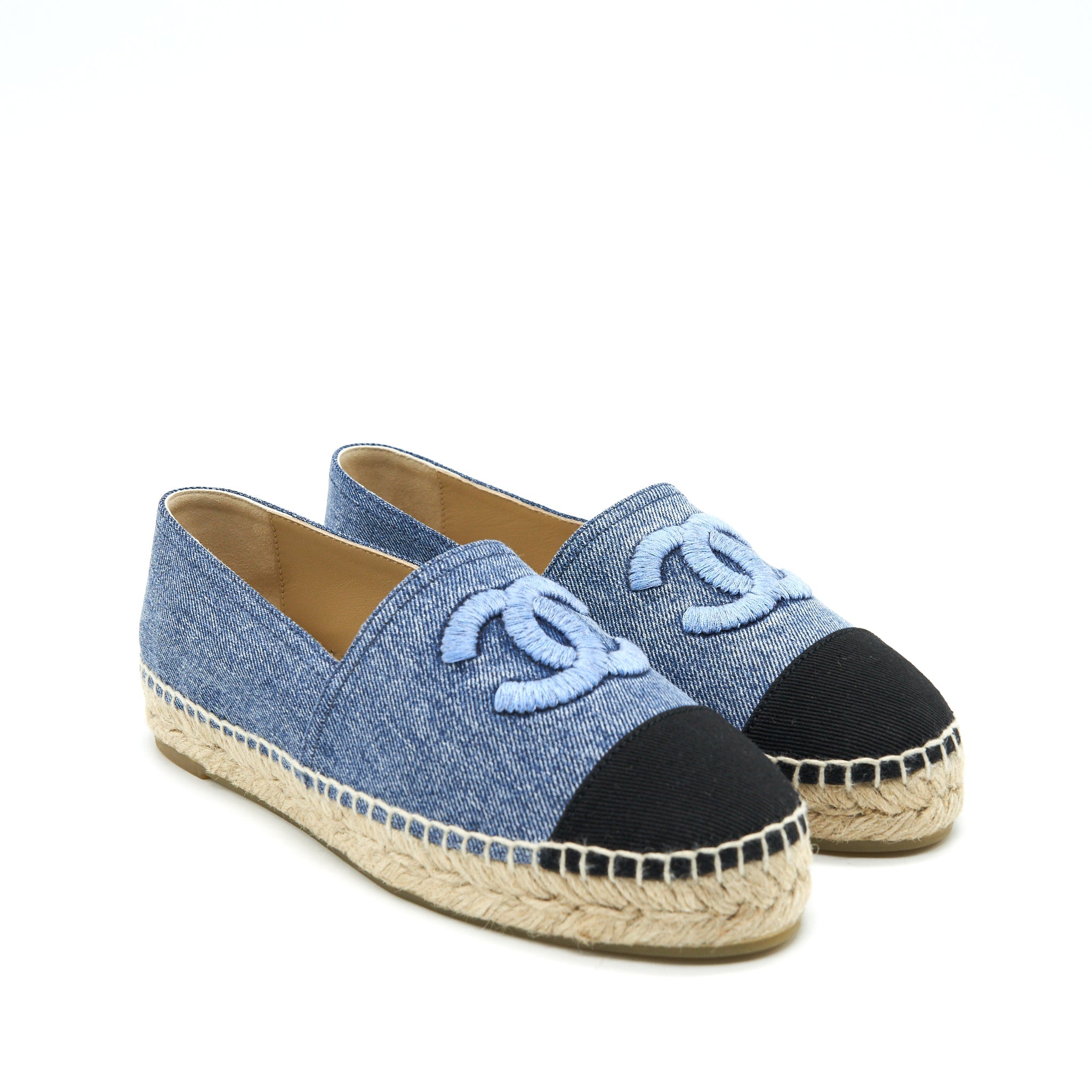 chanel-espadrilles-38-in-denim-and-black