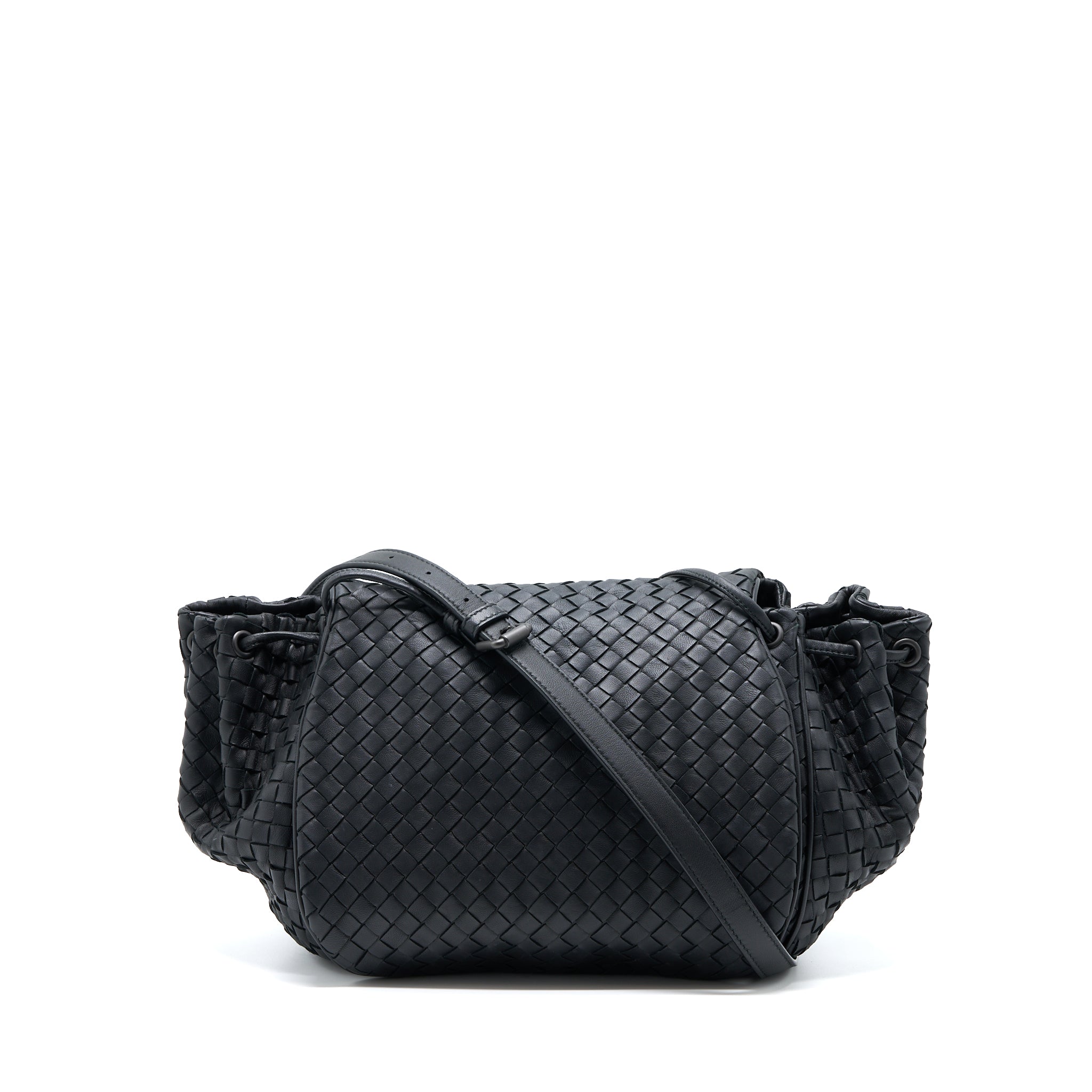 bottega-veneta-intrecciato-flap-bag-black