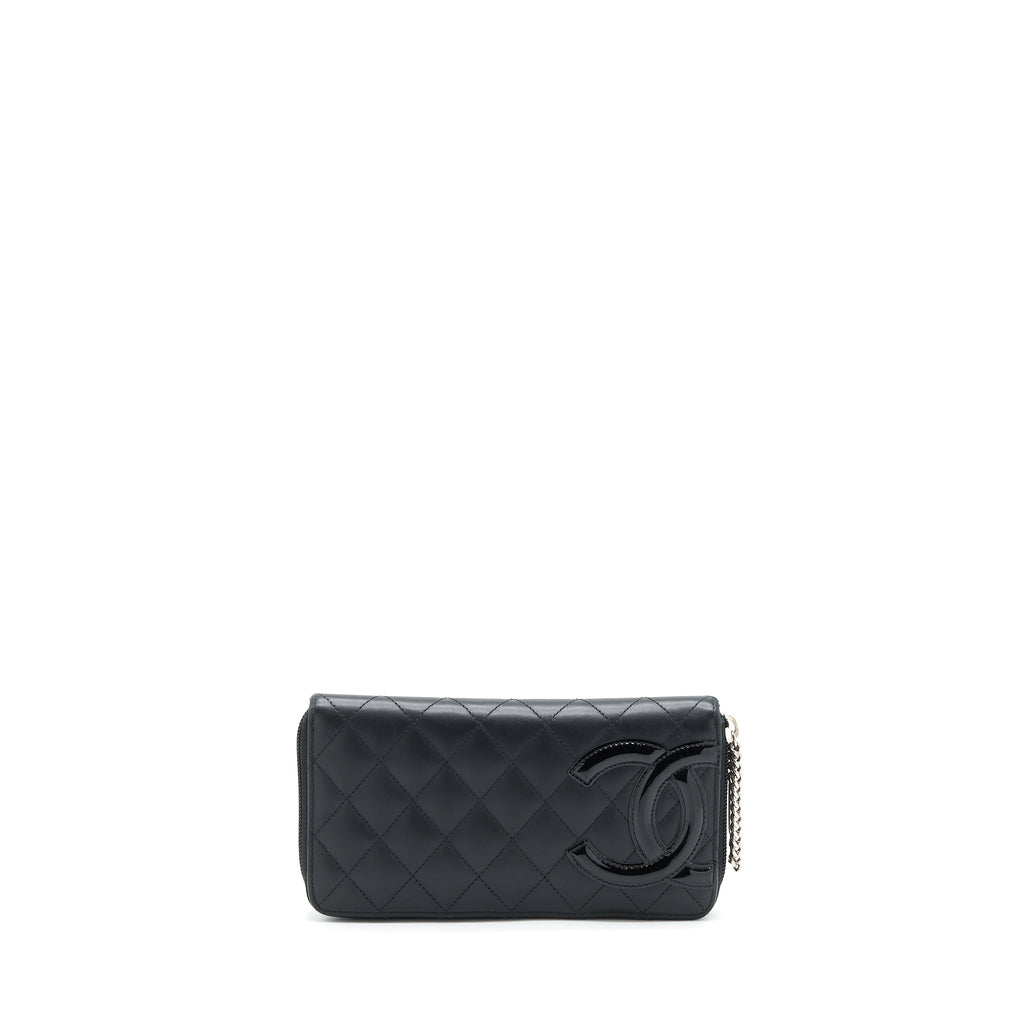chanel-cambon-long-zipper-wallet-calfskin-black-pink-shw
