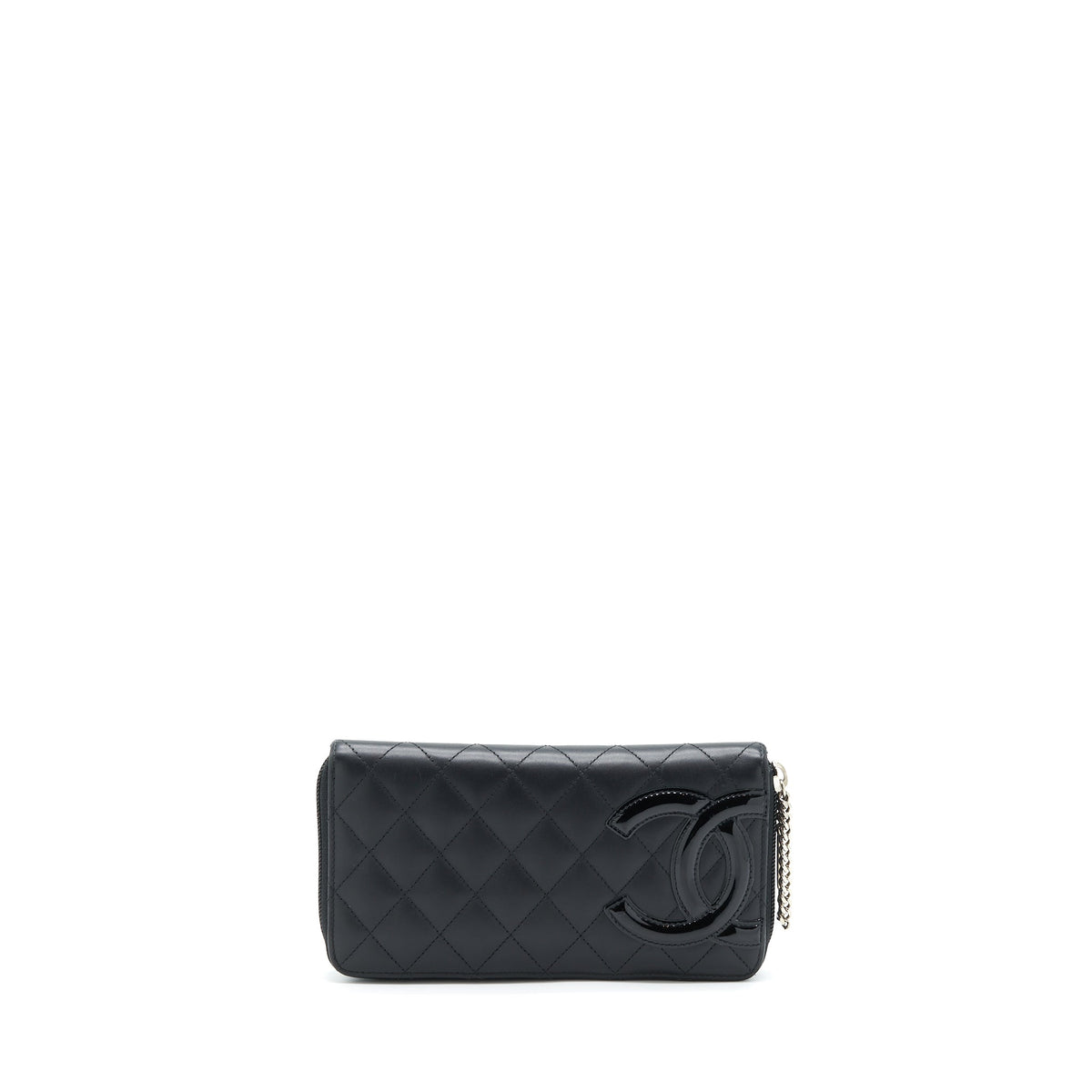 chanel-cambon-long-zipper-wallet-calfskin-black-pink-shw
