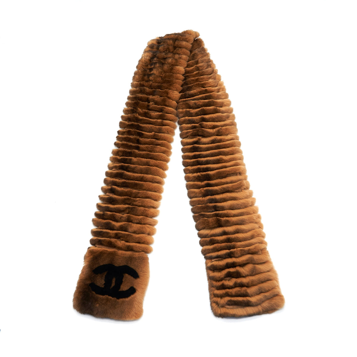 chanel-cc-logo-fur-scarf-brown