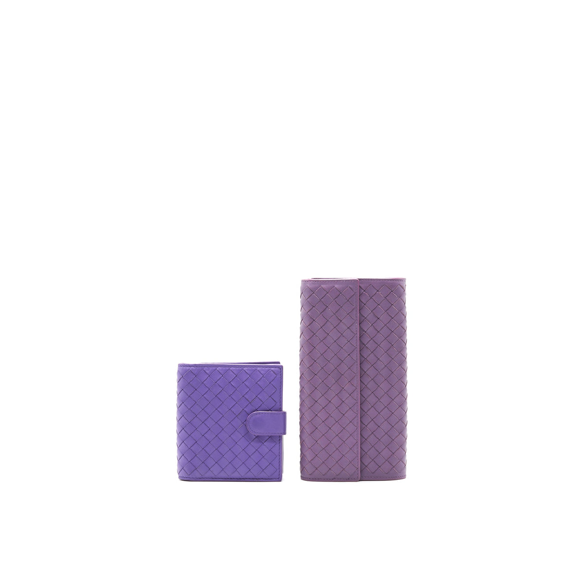 bottega-veneta-leather-small-compact-and-long-wallet-in-purple-sell-in-a-set