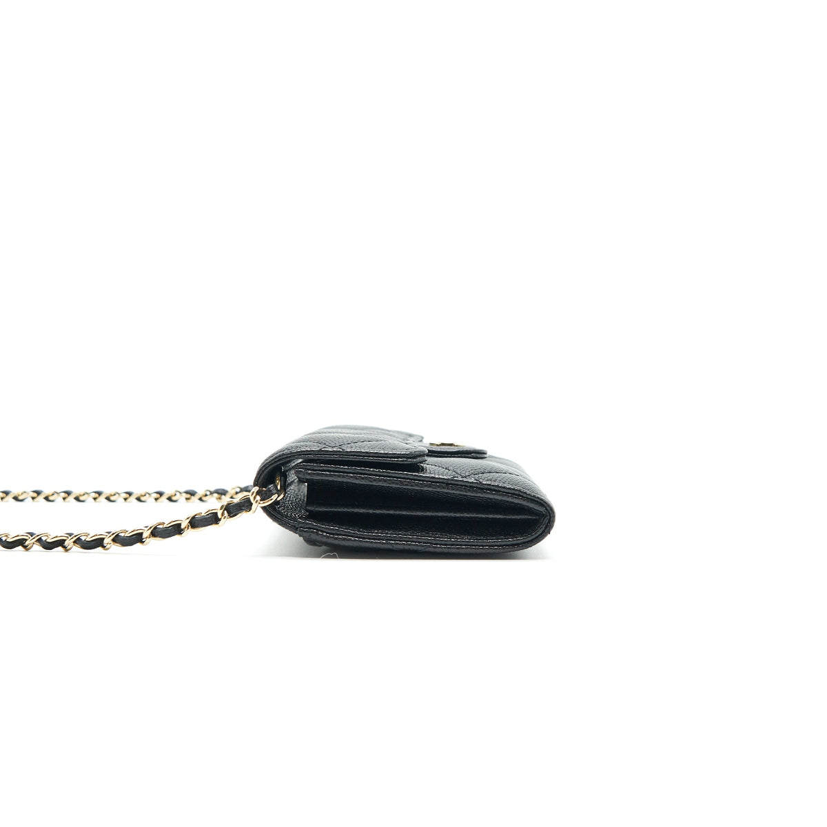 chanel-classic-card-holder-with-chain-black-lghw-serial-30