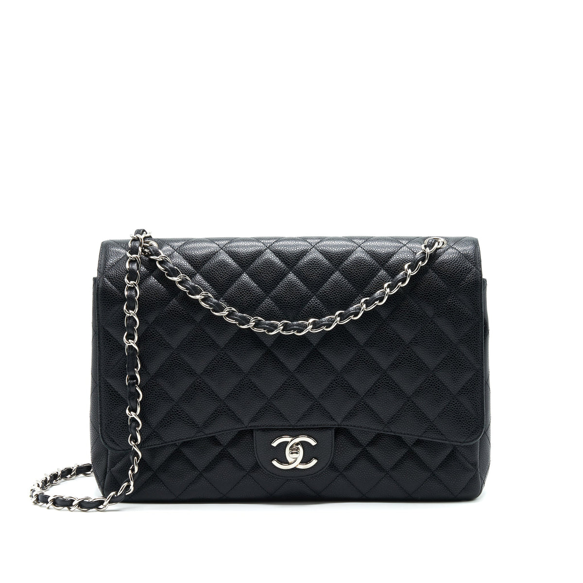 chanel-maxi-flap-bag-caviar-black-shw-1