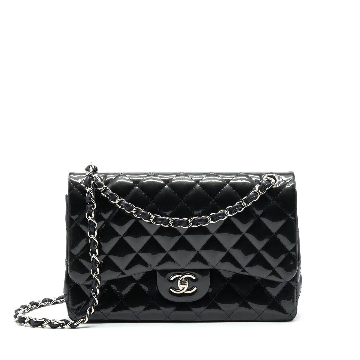 chanel-classic-flap-bag-jumbo-patent-black-shw