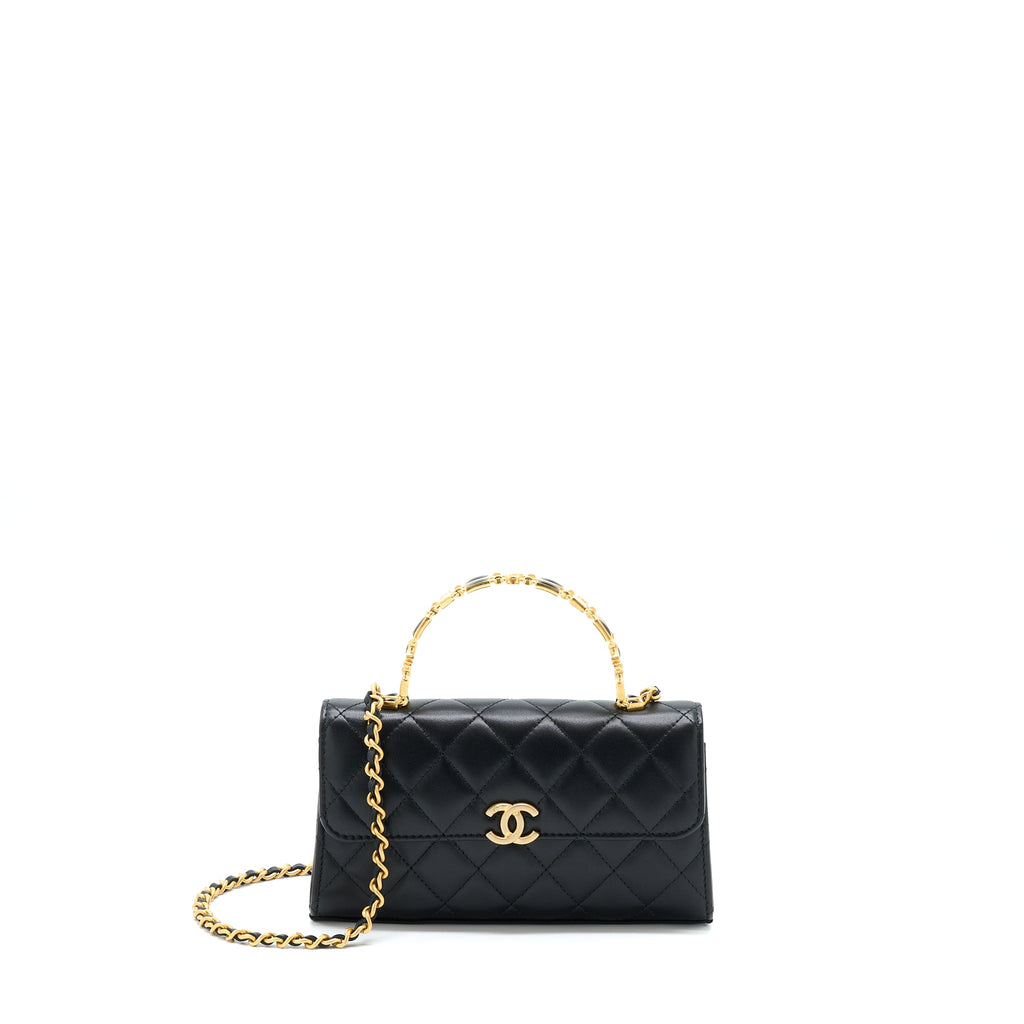 chanel-22b-flap-bag-with-enamel-cc-logo-top-handle-lambskin-black-brushed-ghw-1
