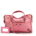 balenciaga-classic-city-pink-bag-black-hardware