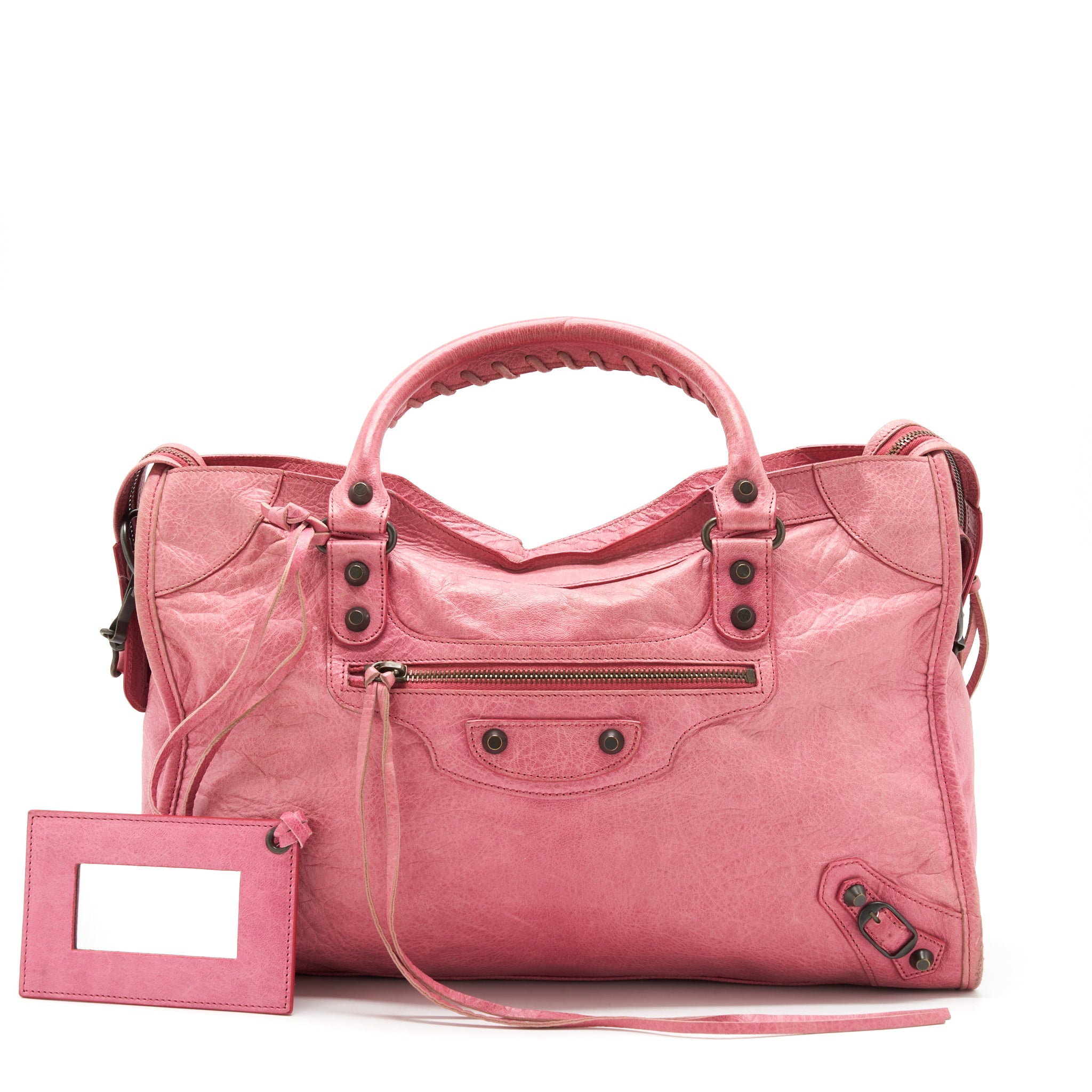 balenciaga-classic-city-pink-bag-black-hardware