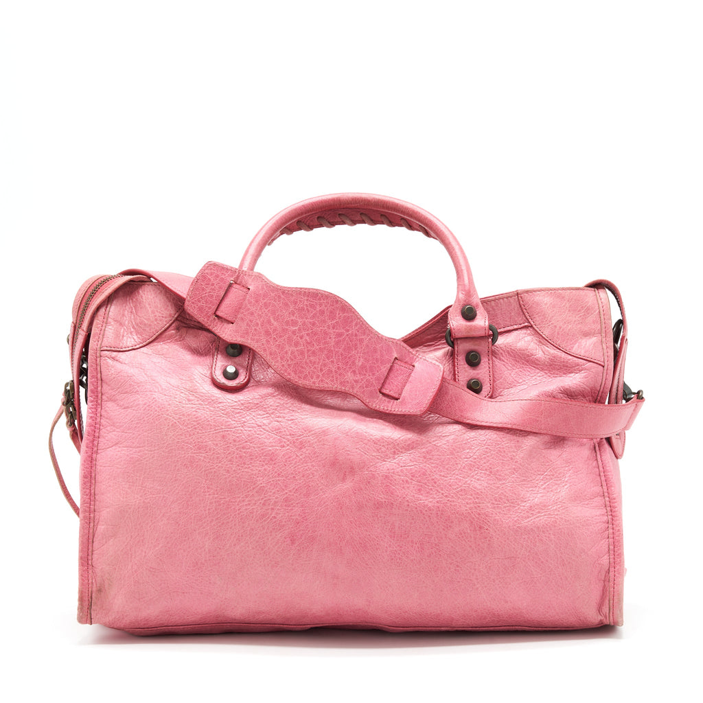 balenciaga-classic-city-pink-bag-black-hardware