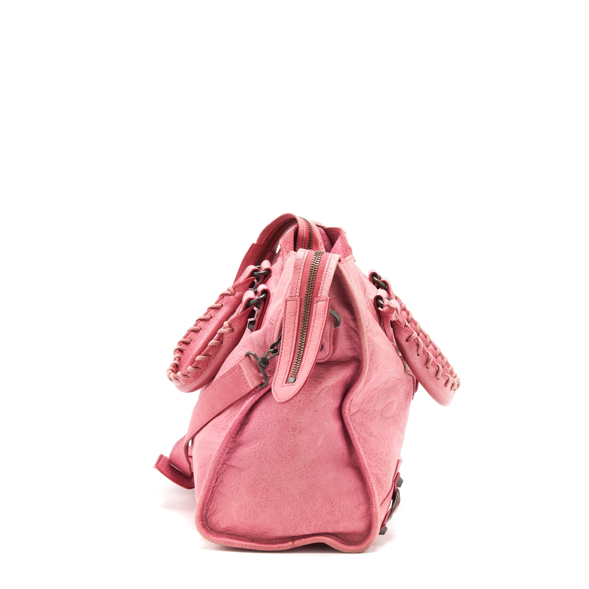 balenciaga-classic-city-pink-bag-black-hardware