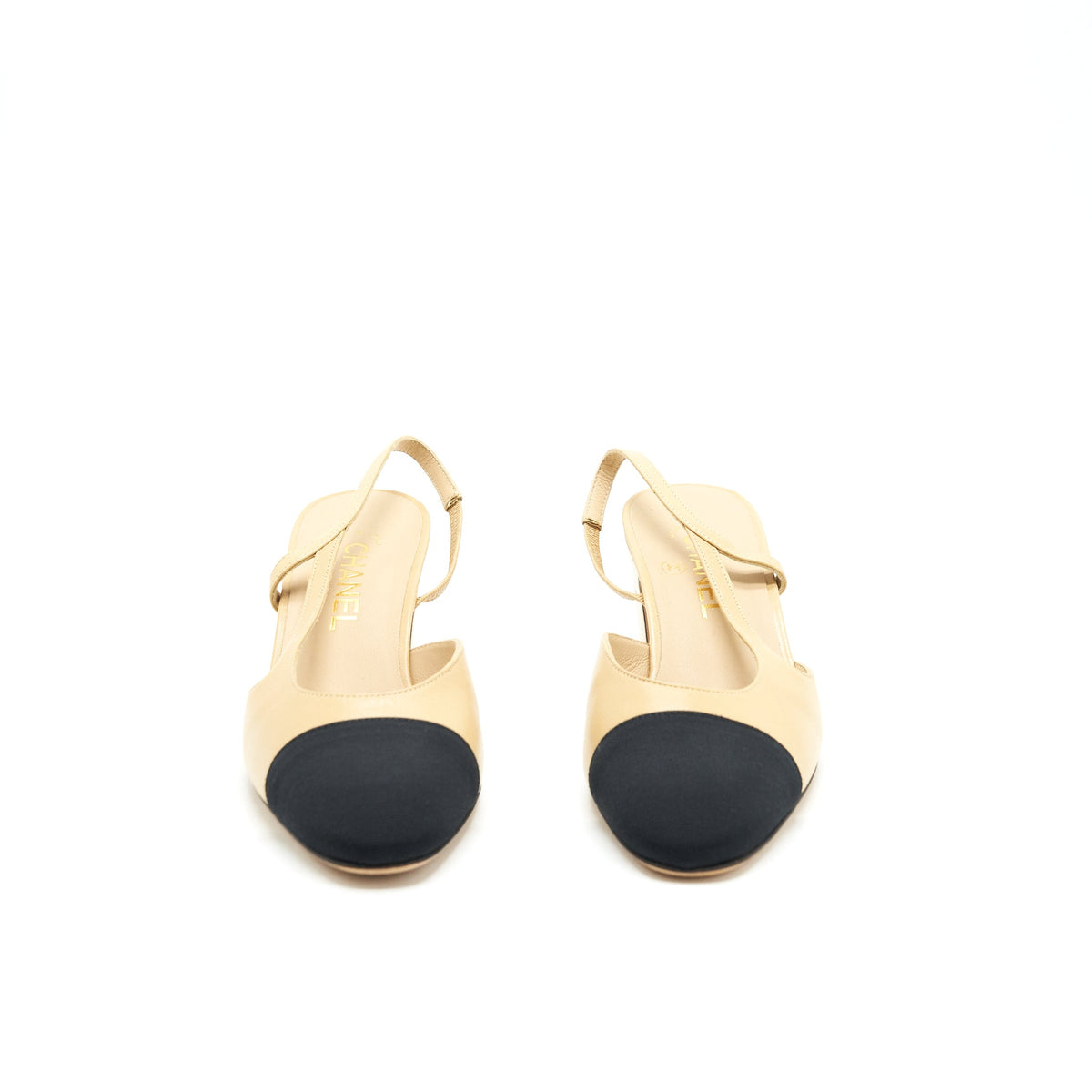 chanel-size-39-sling-back-beige-black