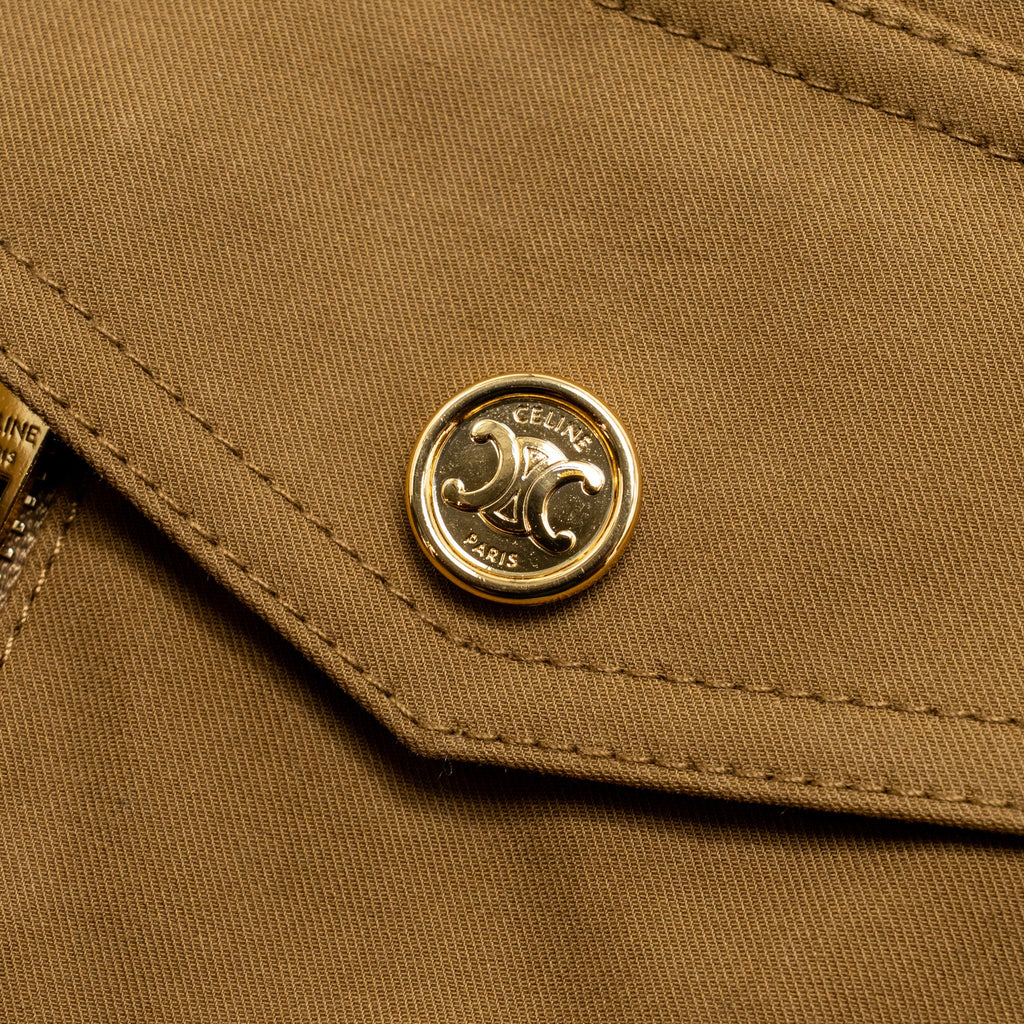 celine-size-36-western-blouson-jacket-cotton-twill-dark-beige