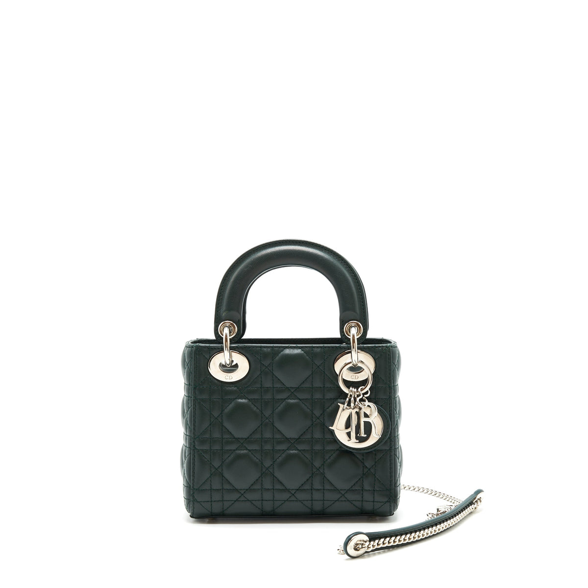 dior-mini-lady-dior-lambskin-dark-green-shw
