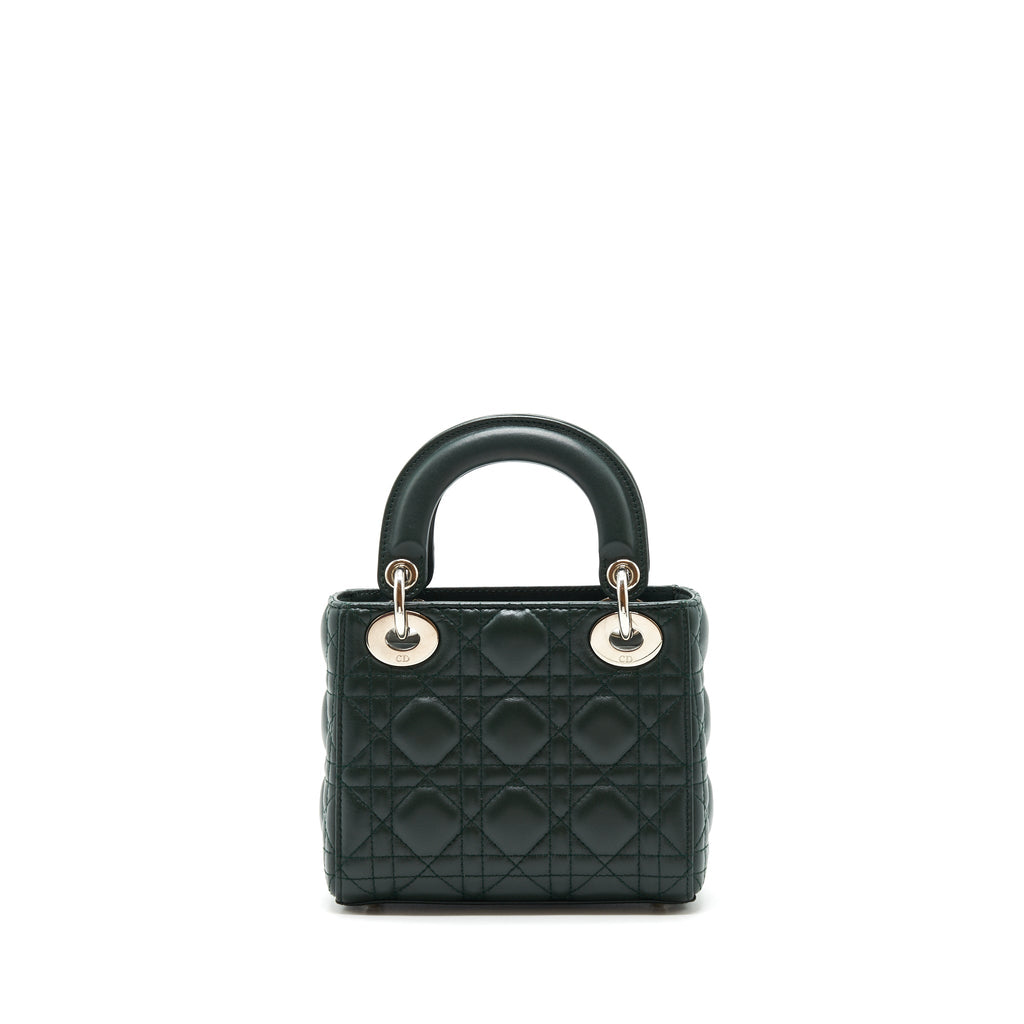 dior-mini-lady-dior-lambskin-dark-green-shw