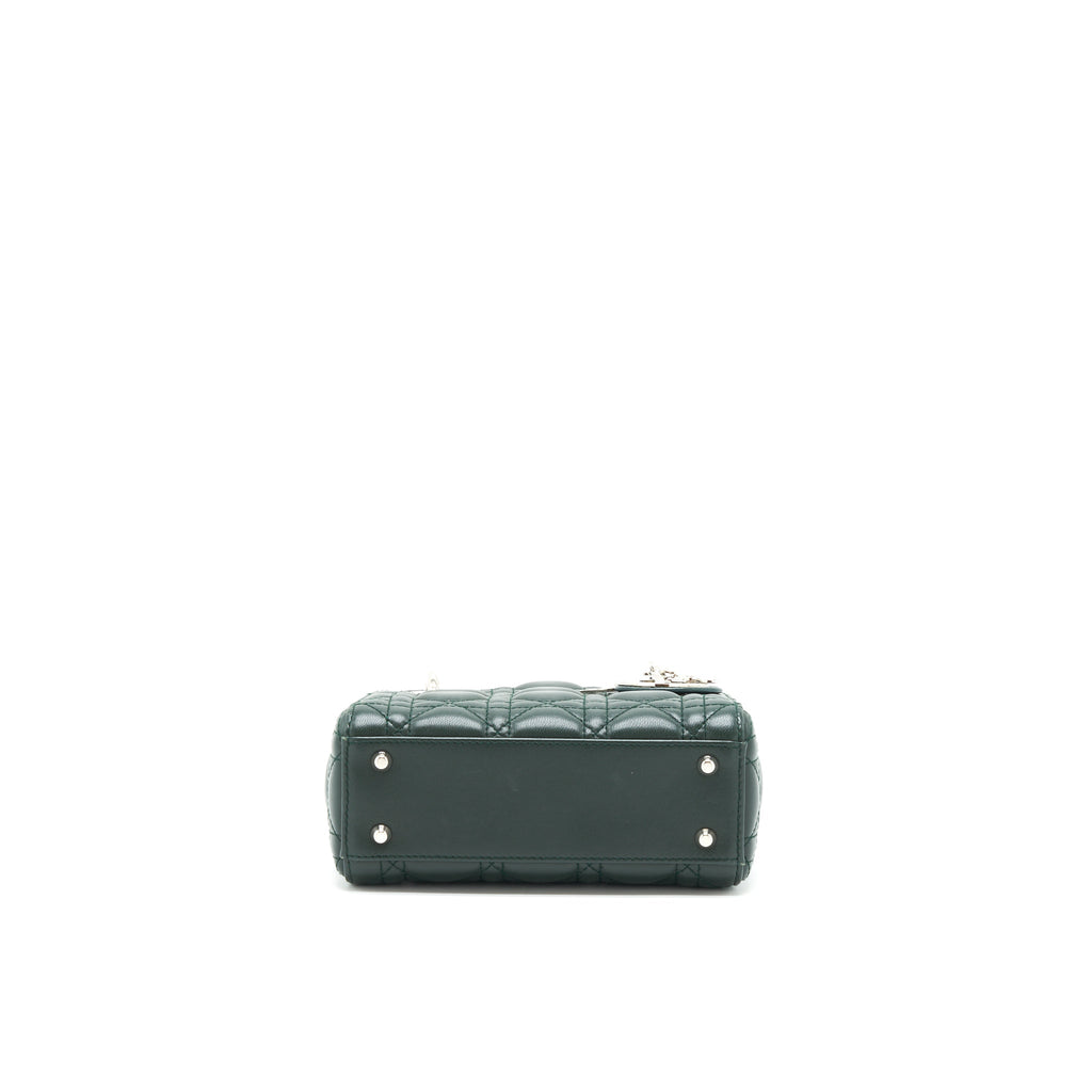 dior-mini-lady-dior-lambskin-dark-green-shw