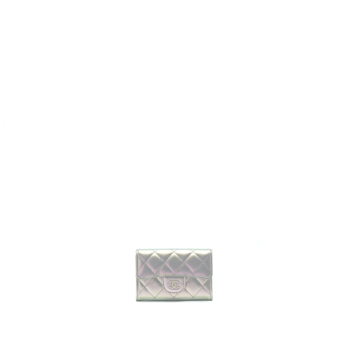 chanel-21k-iridescent-grey-flap-card-holder