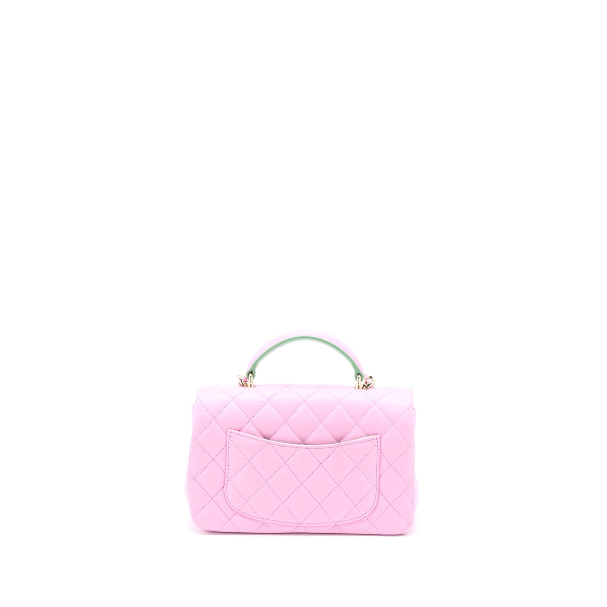 copy-of-chanel-top-handle-mini-rectangular-lambskin-pink-light-green-lghw-microchip