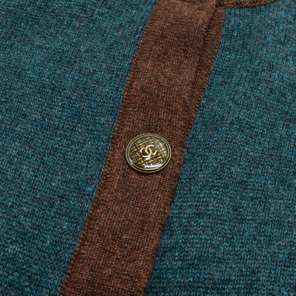 chanel-size-34-cardigan-cashere-vert-foret-chataigne