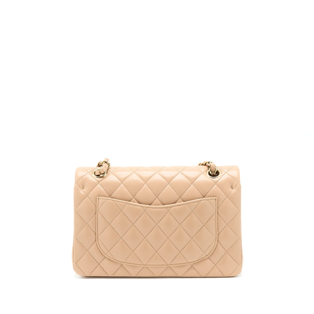 chanel-22b-small-classic-flap-bag-lambskin-beige-lghw