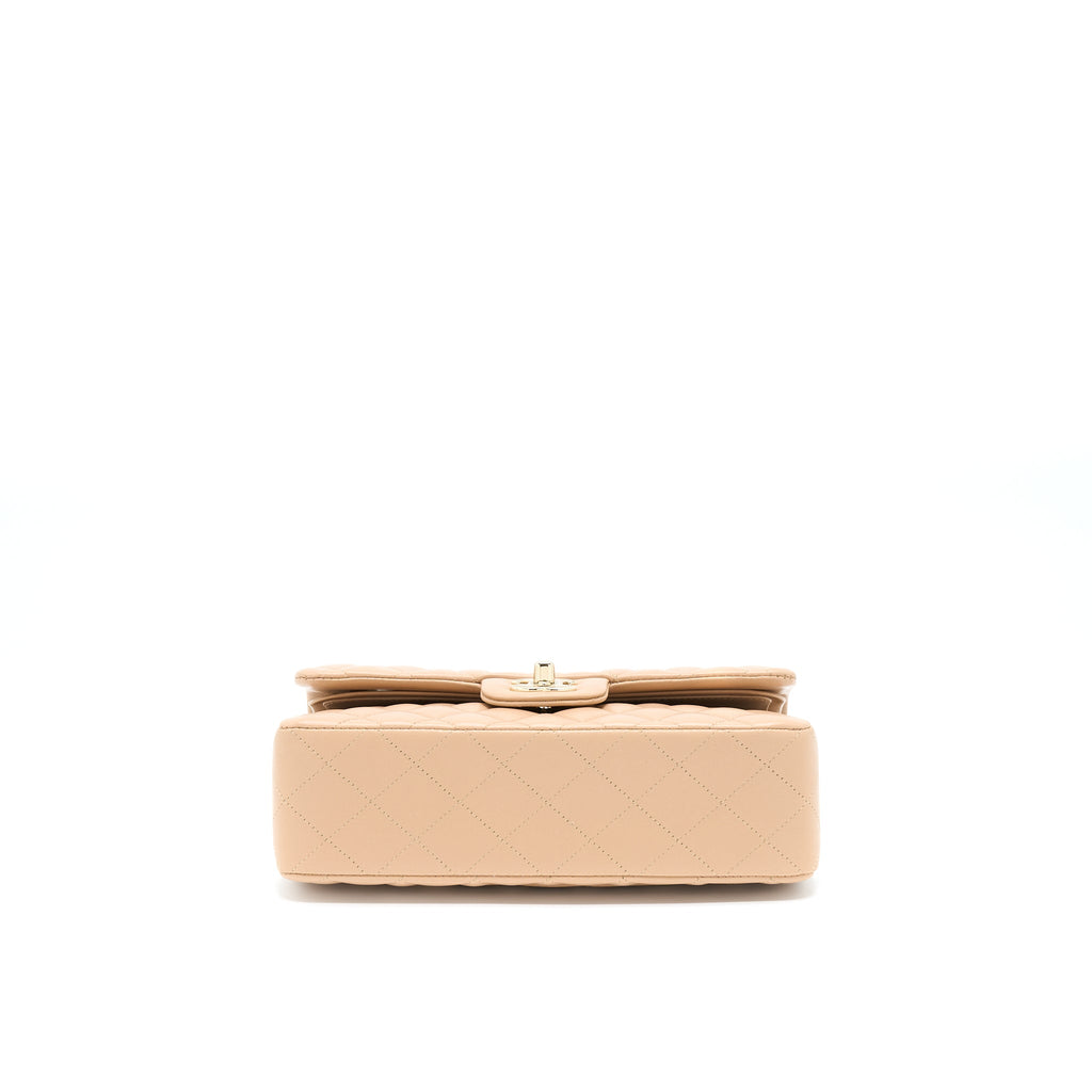 chanel-22b-small-classic-flap-bag-lambskin-beige-lghw