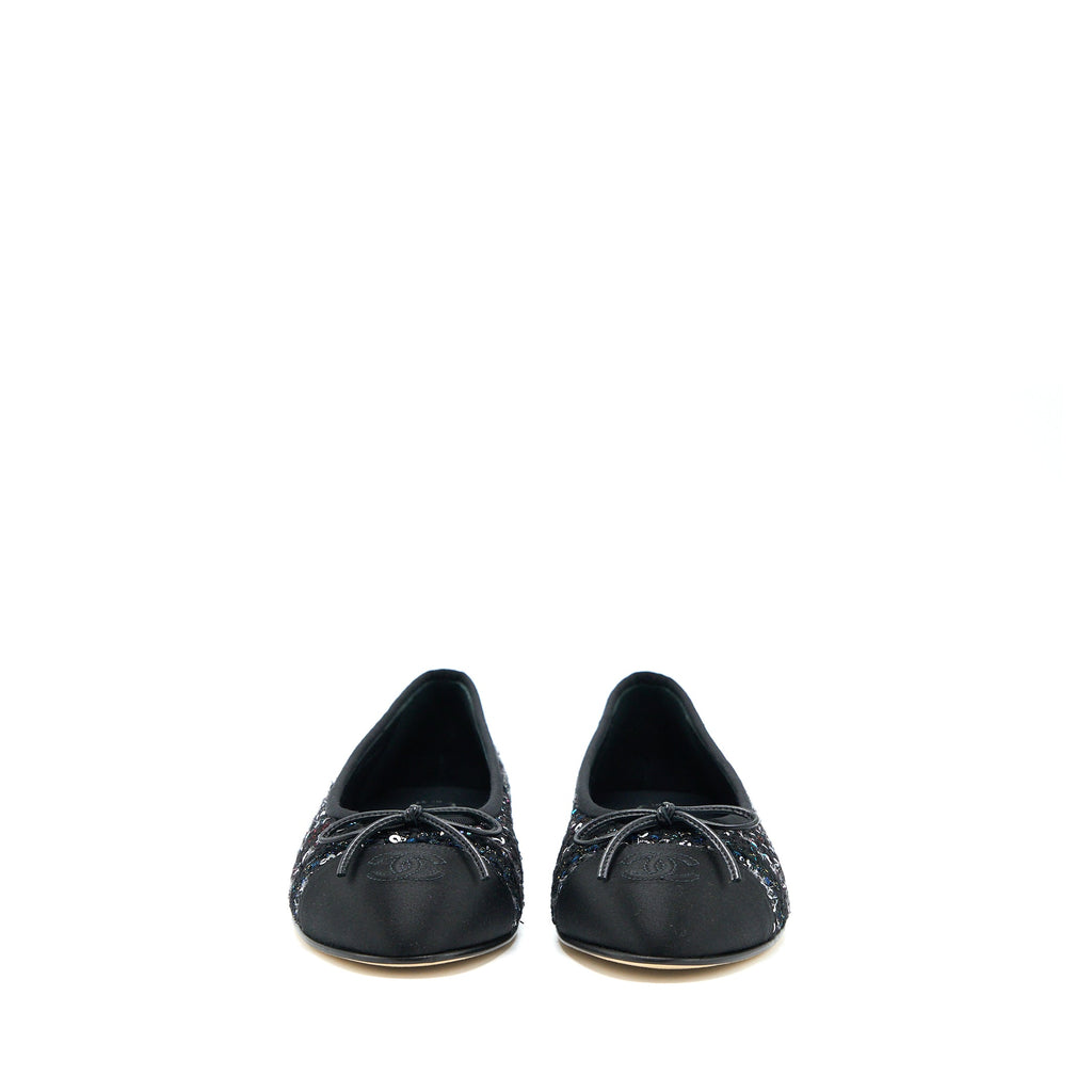 chanel-size-39-ballerina-flat-shoes-tweed-satin-multicolor