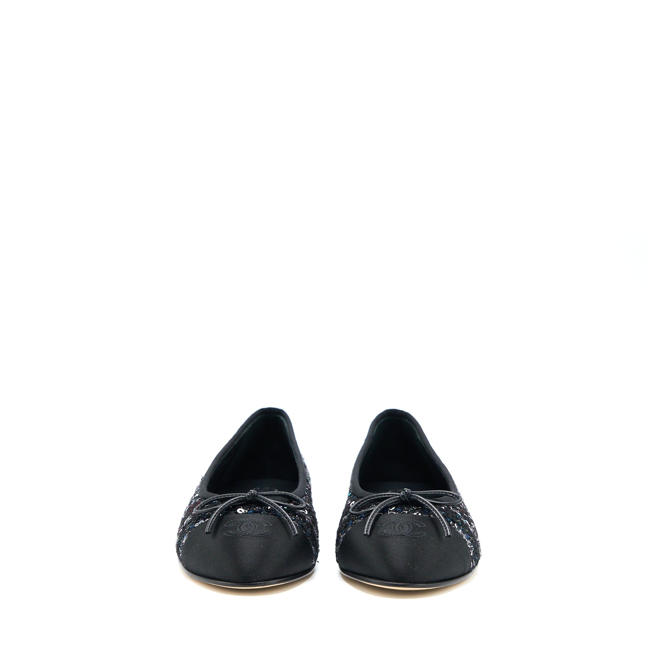 chanel-size-39-ballerina-flat-shoes-tweed-satin-multicolor
