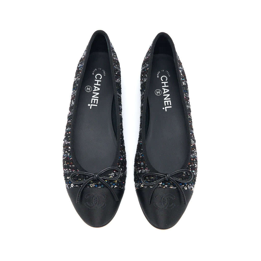 chanel-size-39-ballerina-flat-shoes-tweed-satin-multicolor