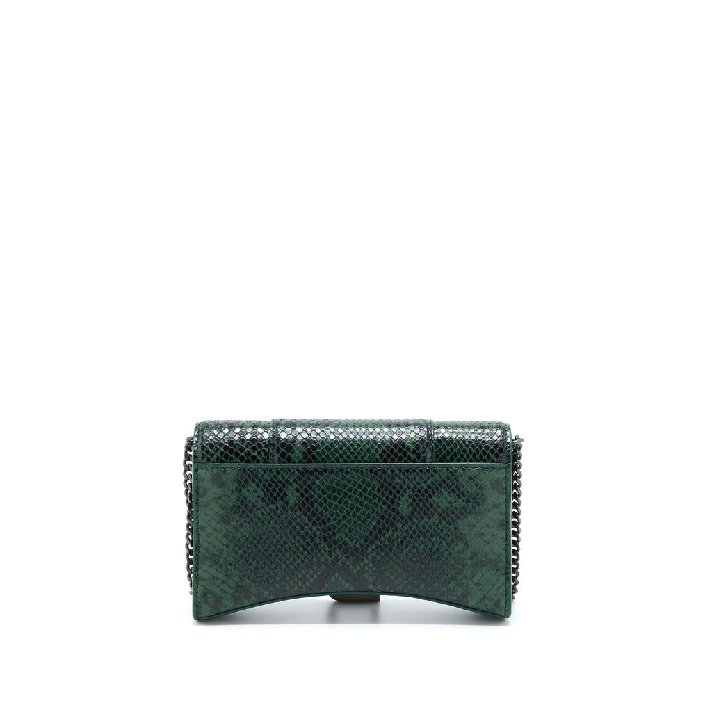balenciaga-hourglass-wallet-with-chain-python-embossed-calfskin-black-dark-green
