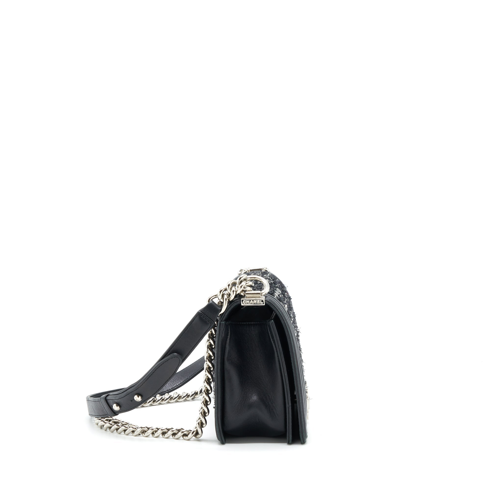 chanel-boy-medium-tweed-lambskin-black-shw