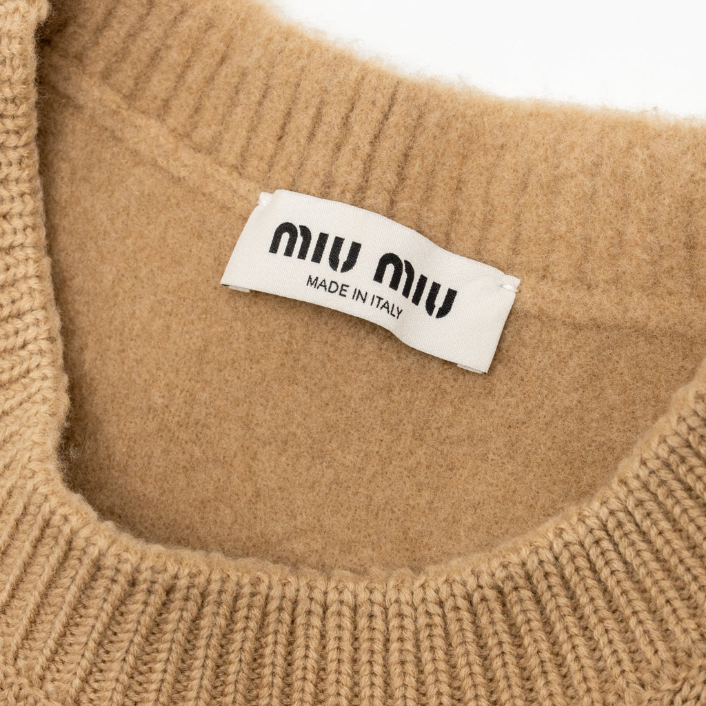 miu-miu-size-38-short-sleeve-sweater-wool-nylon-beige