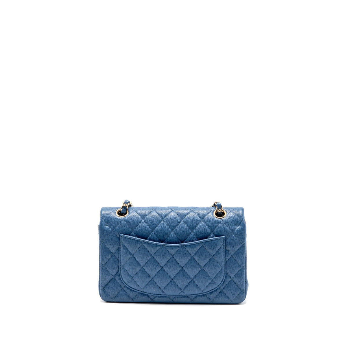 chanel-small-classic-double-flap-bag-caviar-blue-lghw-copy