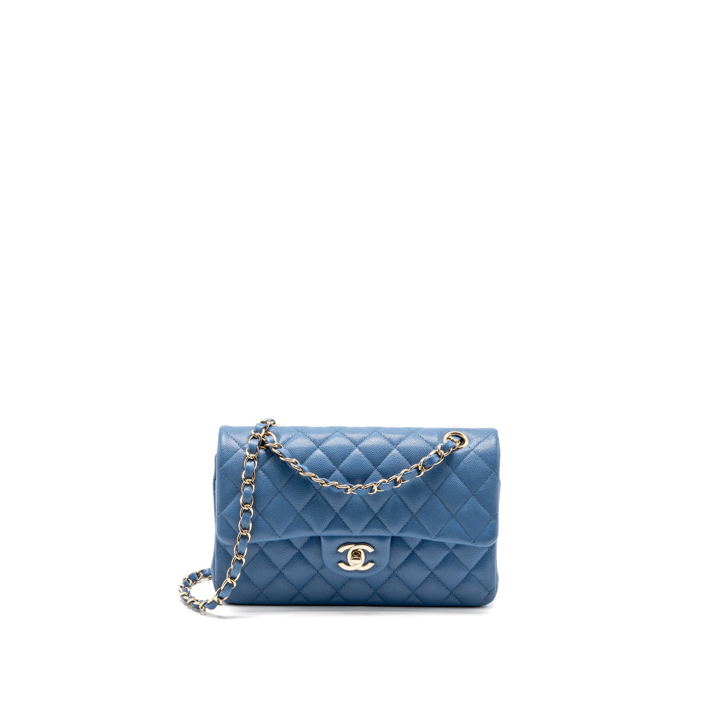 chanel-small-classic-double-flap-bag-caviar-blue-lghw-copy
