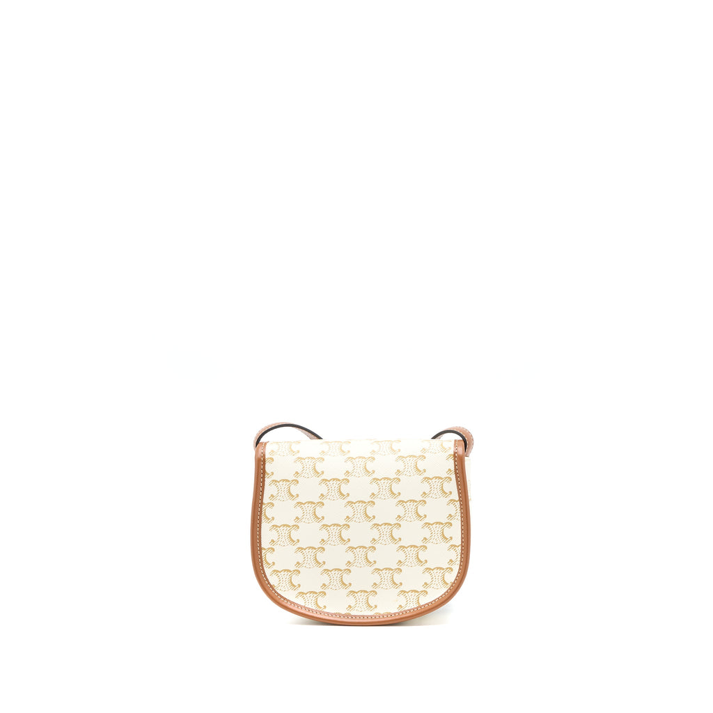 celine-mini-besace-triomphe-canvas-calfskin-white-ghw