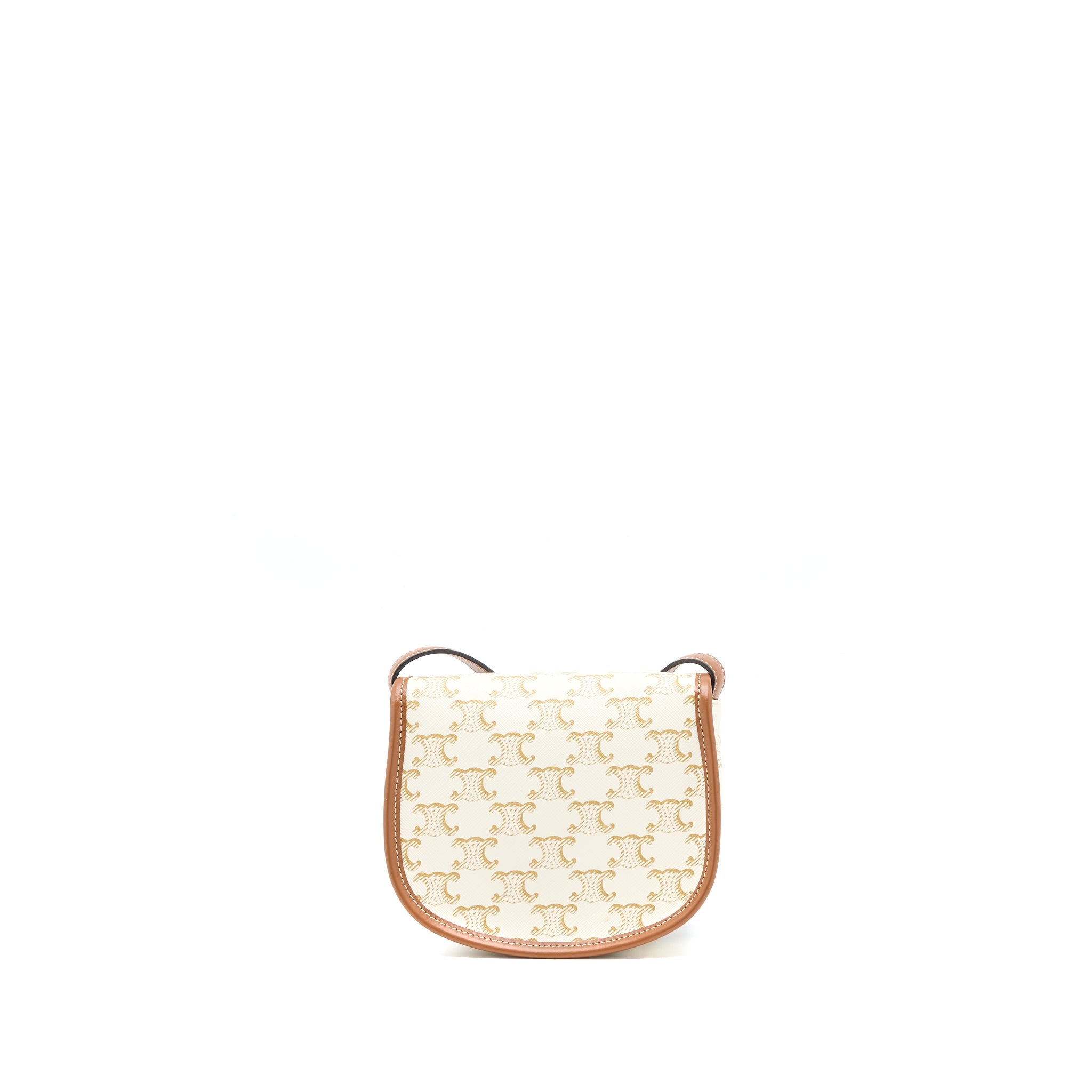 celine-mini-besace-triomphe-canvas-calfskin-white-ghw