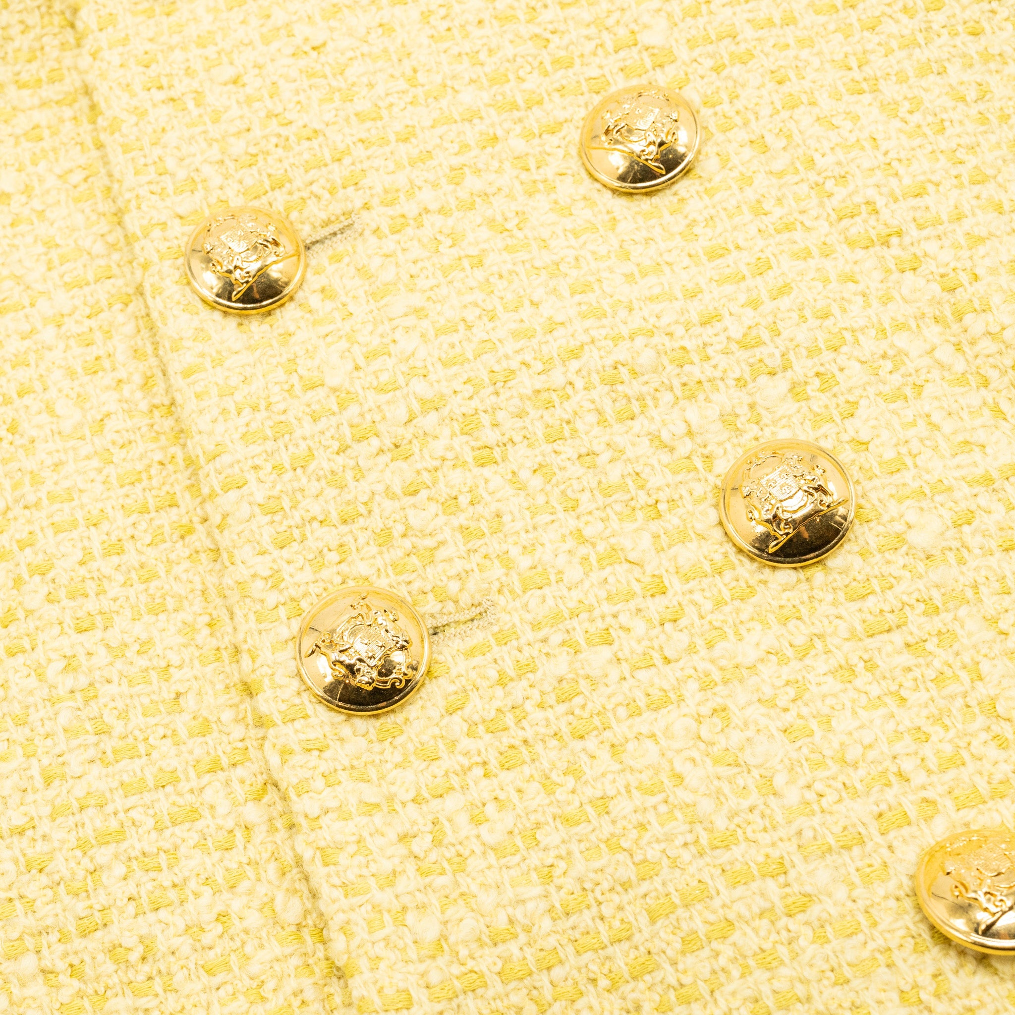 celine-size-38-boucle-chasseur-tweed-jacket-wool-cotton-yellow
