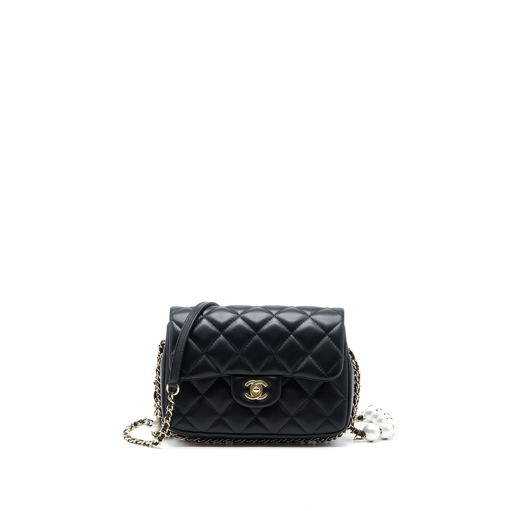 chanel-small-pearl-logo-strap-flap-bag-lambskin-black-lghw