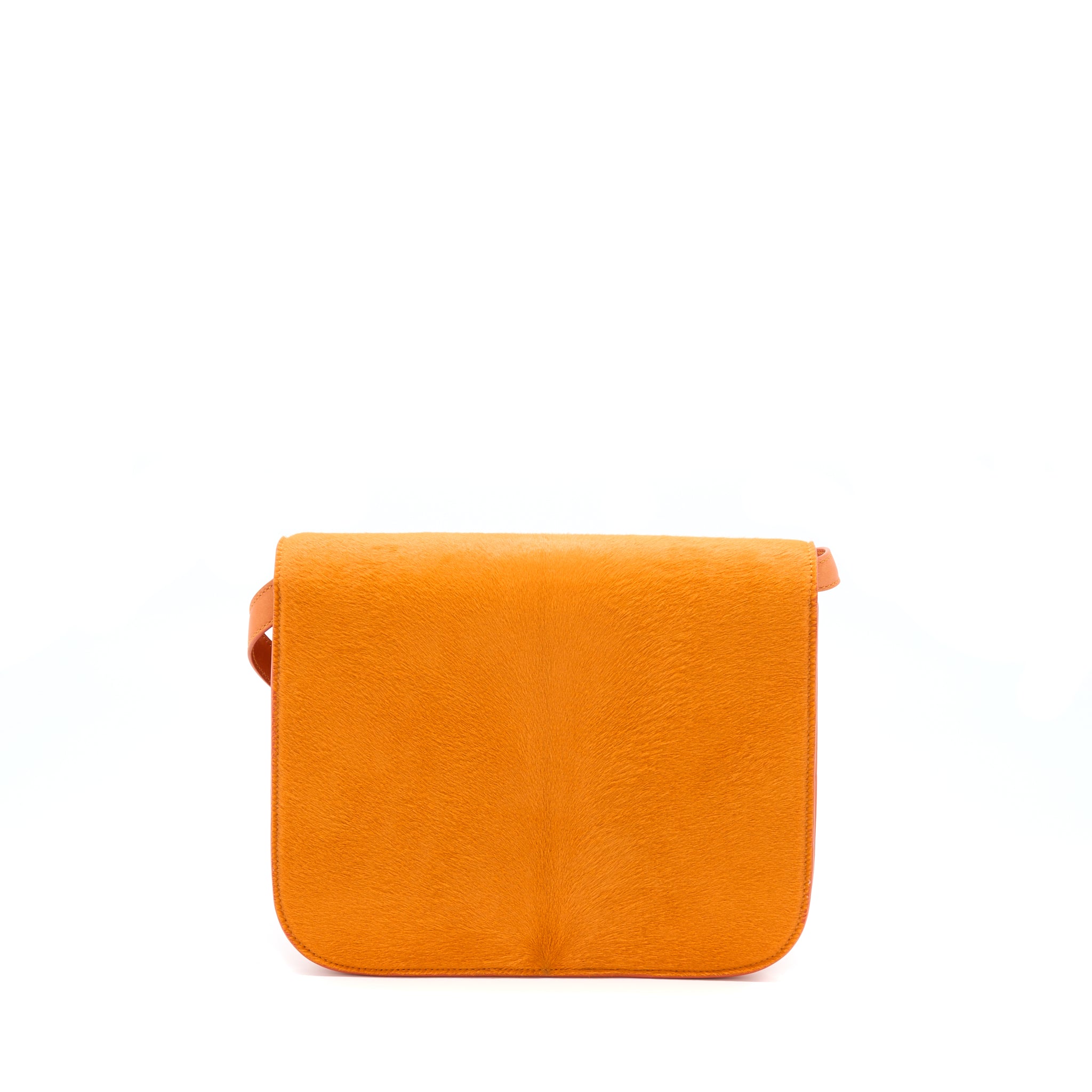 celine-classic-medium-box-horsehair-orange-ghw