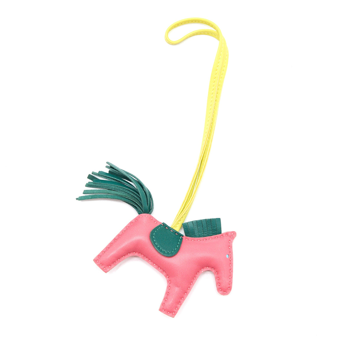 hermes-rodeo-pm-bag-charm-pink-dark-green-yellow-stamp-a