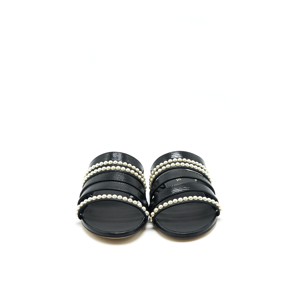 chanel-size37-leather-and-pearl-sandal-black