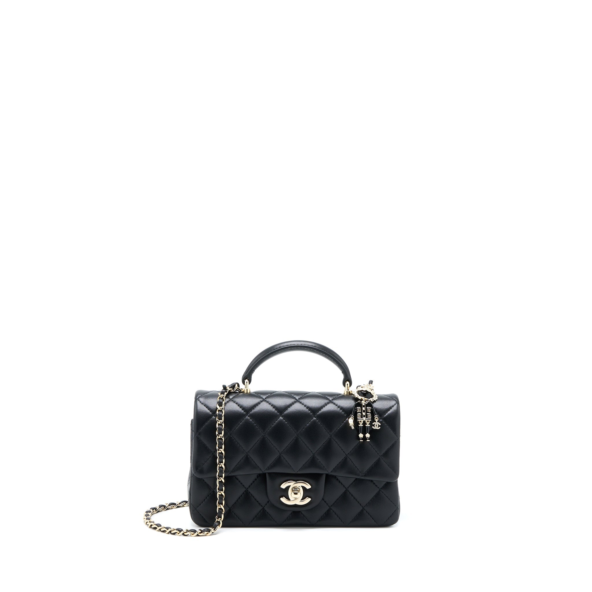 chanel-22p-top-handle-mini-rectangular-with-lion-charm-lghw-microchip