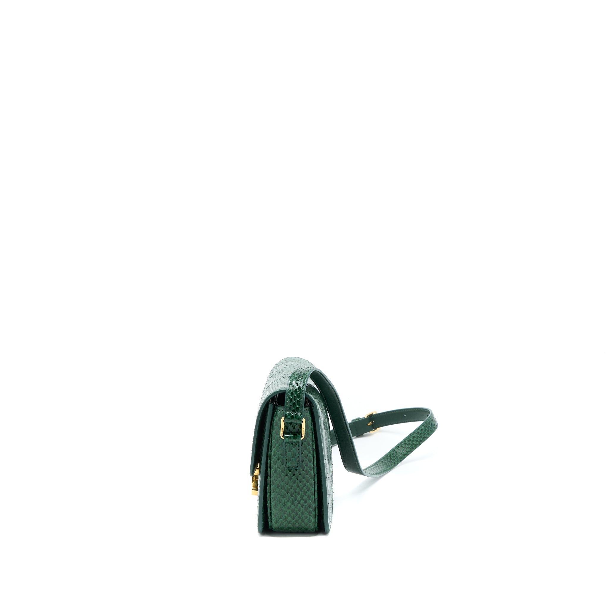 celine-triomphe-bag-watersnake-leather-green-ghw