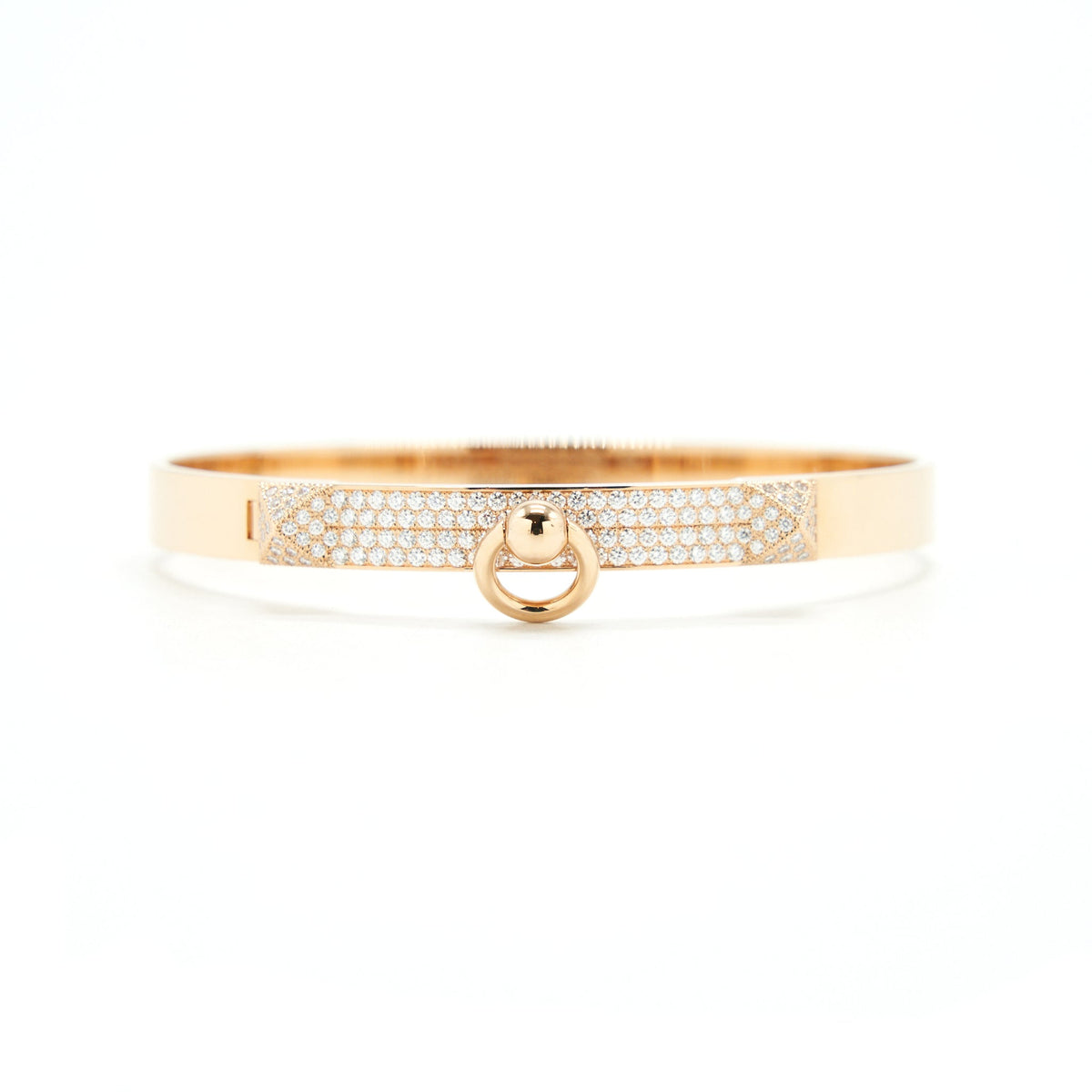 HERMES COLLIER DE CHIEN BRACELET, ROSEGOLD WITH DIAMOND