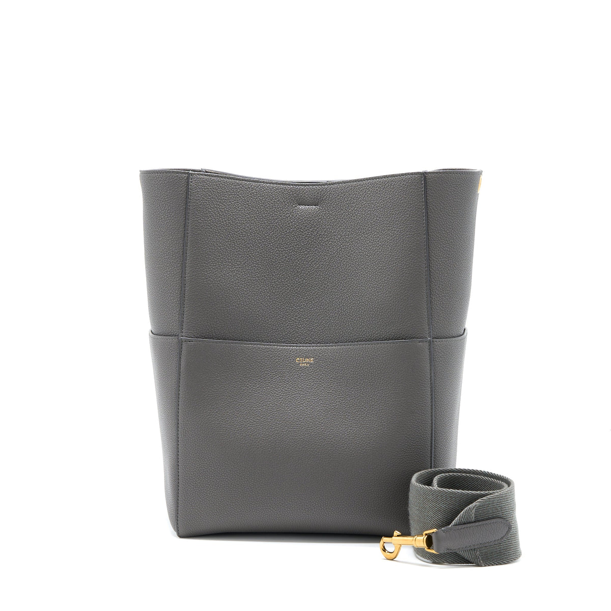celine-sangle-bucket-bag-grained-calfskin-grey-ghw
