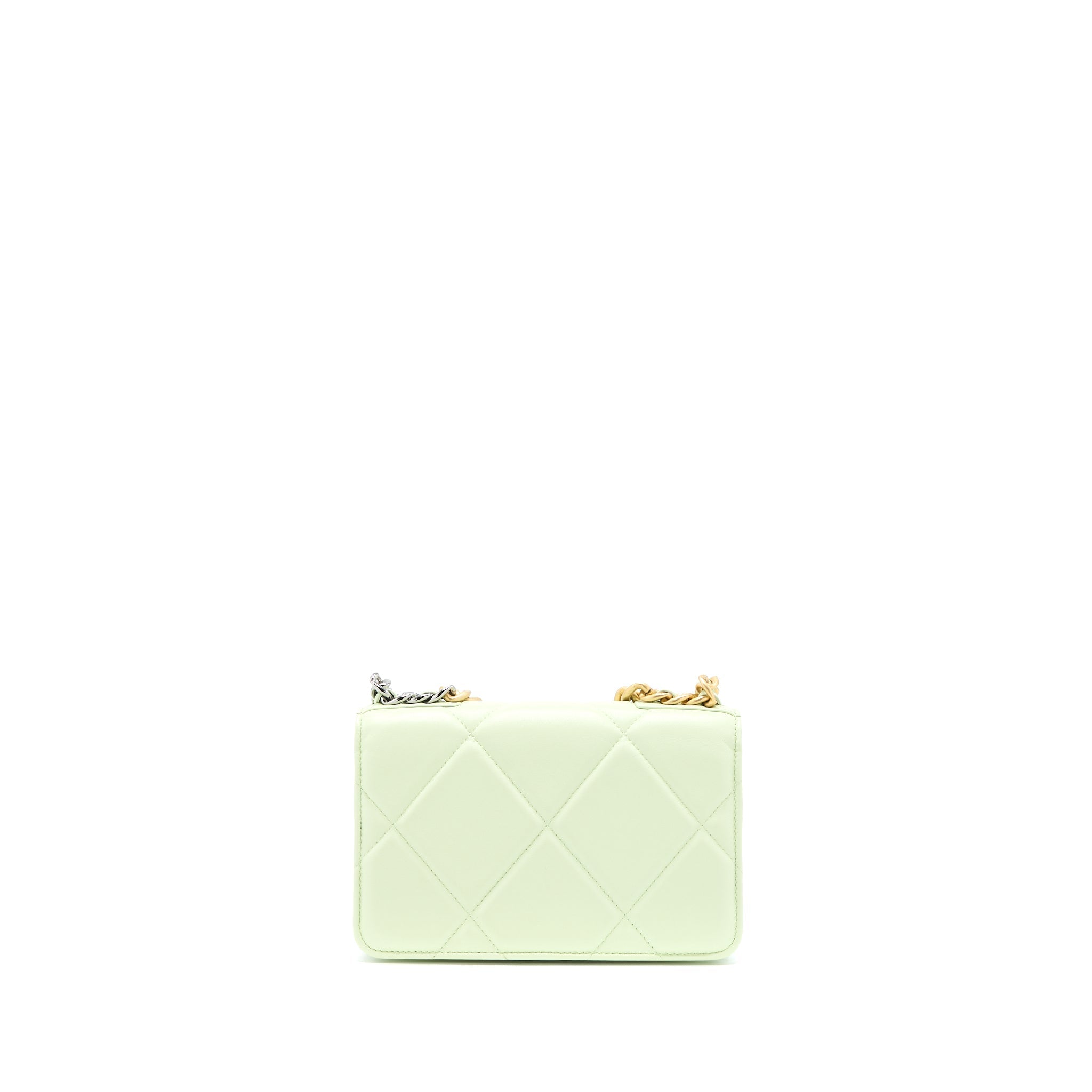 copy-of-chanel-19-wallet-on-chain-lambskin-light-green-multicolour-hardware-microchip
