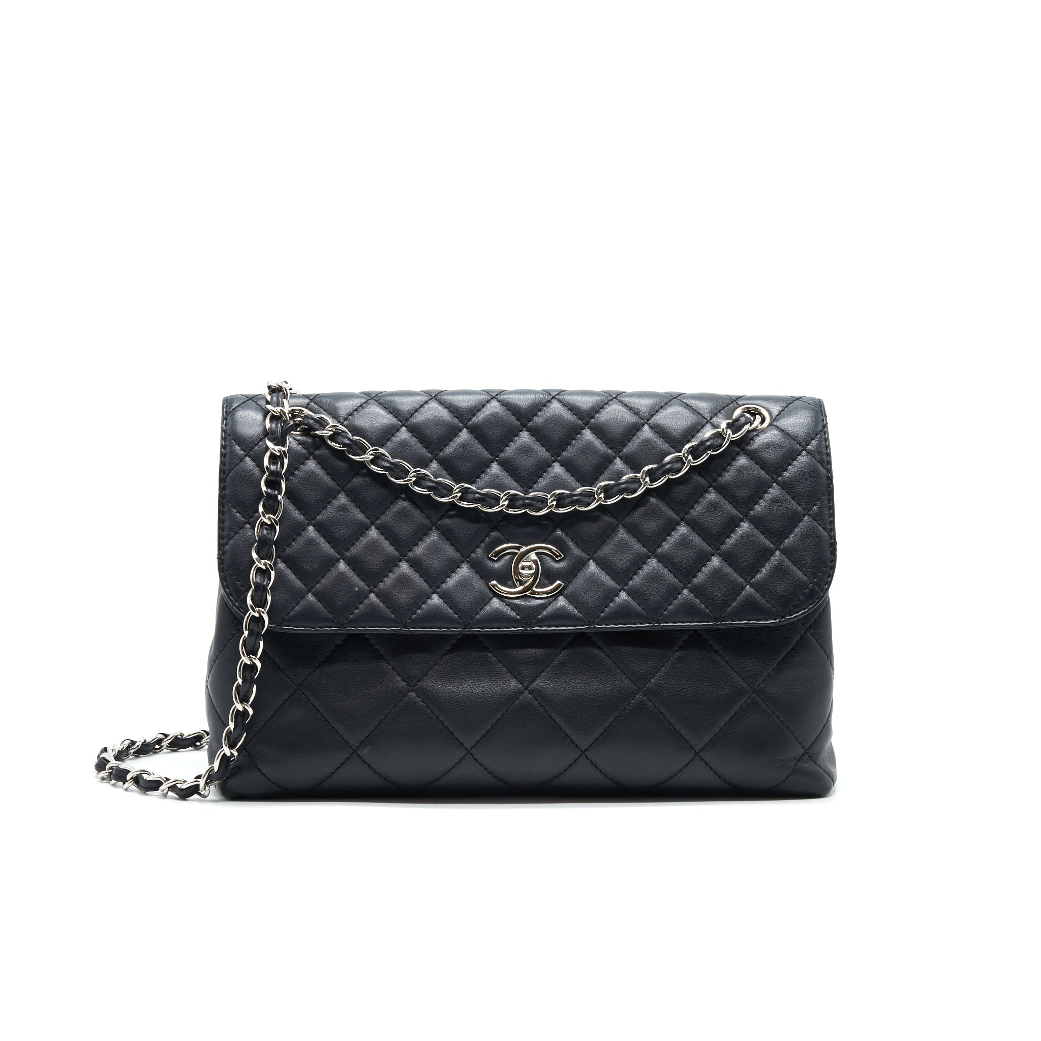 chanel-flap-bag-with-chain-large-black-shw