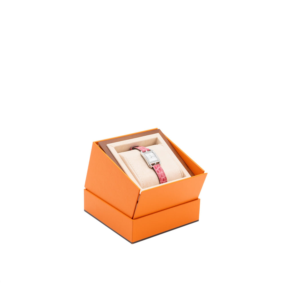 hermes-cape-cod-watch-small-model-31mm-steel-case-with-diamonds-alligator-raspberry-strap
