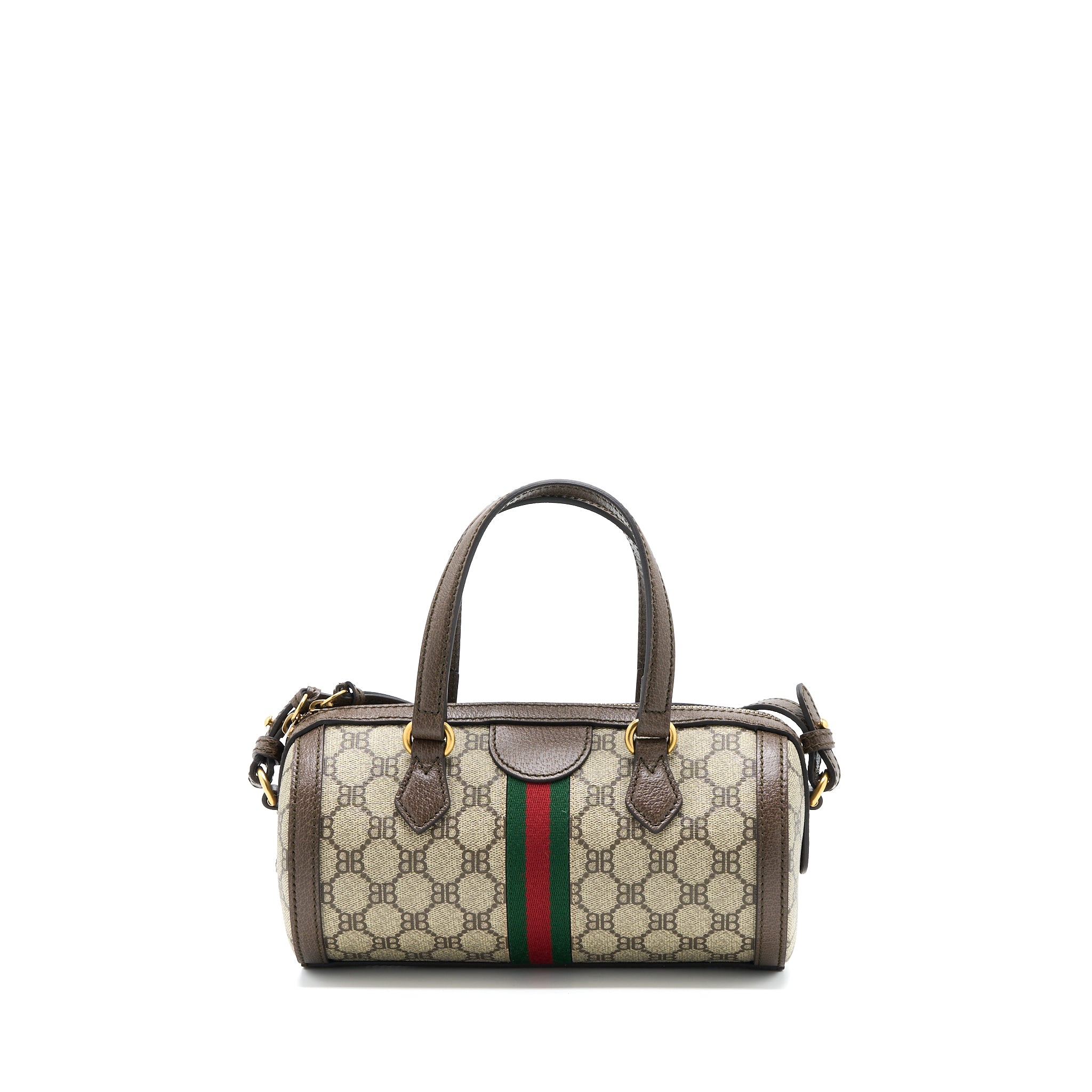 balenciaga-x-gucci-bowling-bag-canvas-leather-brown-ghw