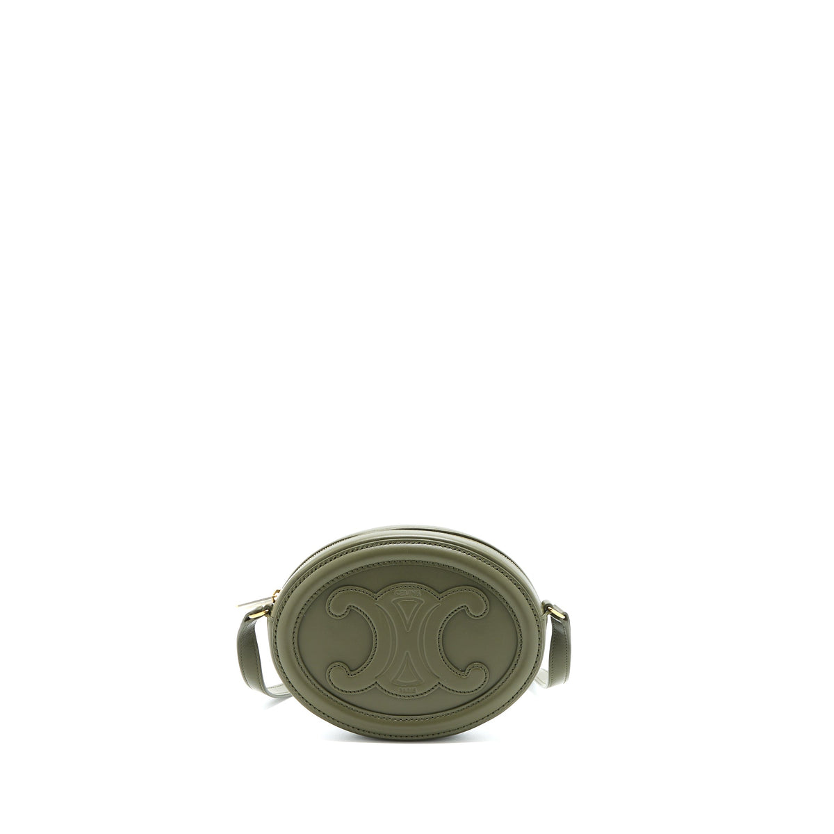celine-crossbody-oval-purse-calfskin-olive-green-ghw
